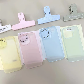จัดส่งทันที เคสสำหรับไอโฟน15 เคสใสแบบด้านหลายสี For IPhone13 11 12 14 6/7/8PLUS 15 16ProMAX X XS XR XSMAX ป้องกันมือถือ