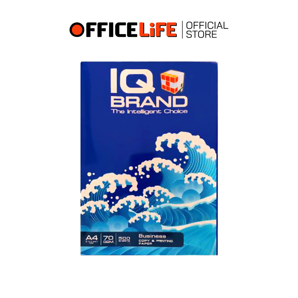 IQ Brand (ไอคิว) กระดาษถ่ายเอกสาร กระดาษ A4 หนา70 แกรม ห่อสีฟ้า ( 1 รีม / 500 แผ่น )