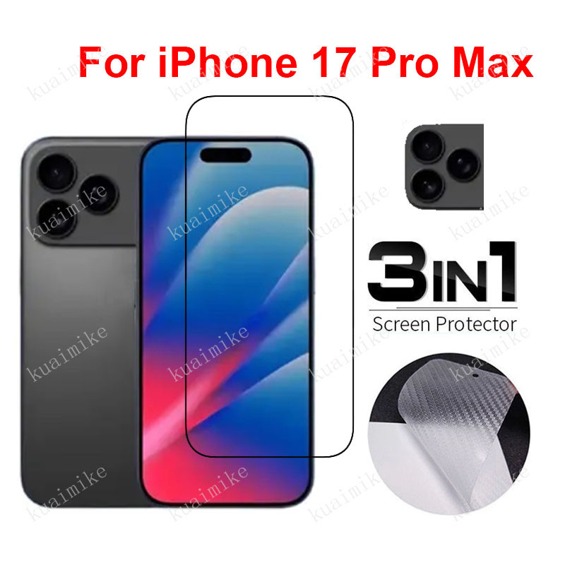 ฟิล์มกันรอย 3 in 1 สำหรับ iPhone 17 Pro Max กระจกนิรภัย ฟิล์ม สำหรับ iPhone XR XS Max X 16e 11 17 16