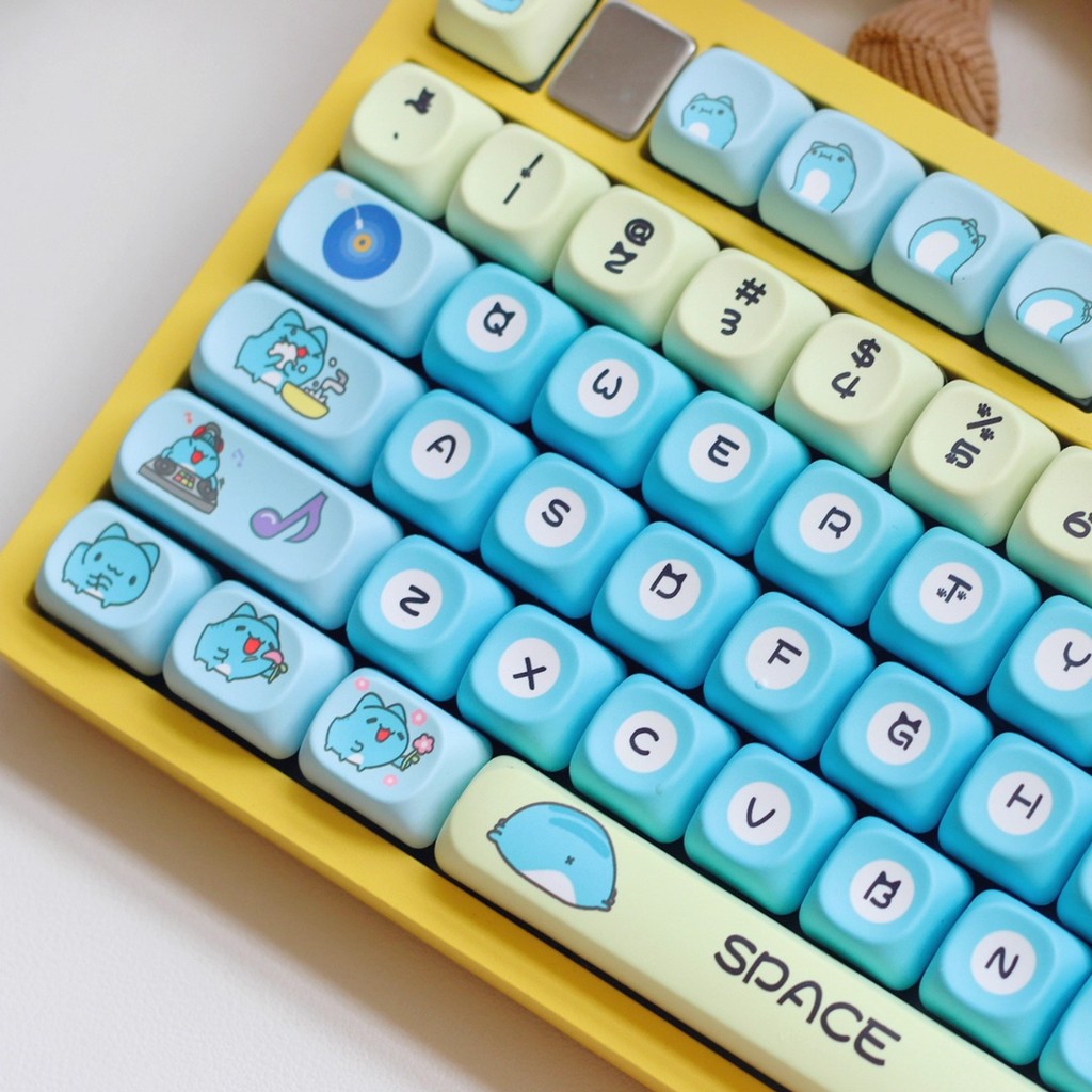 Bugcat Capoo Keycaps 120 คีย์ Cherry/MOA โปรไฟล์ PBT Dye Sublimation Wooting60 MAD60 Aula F75 Keycap