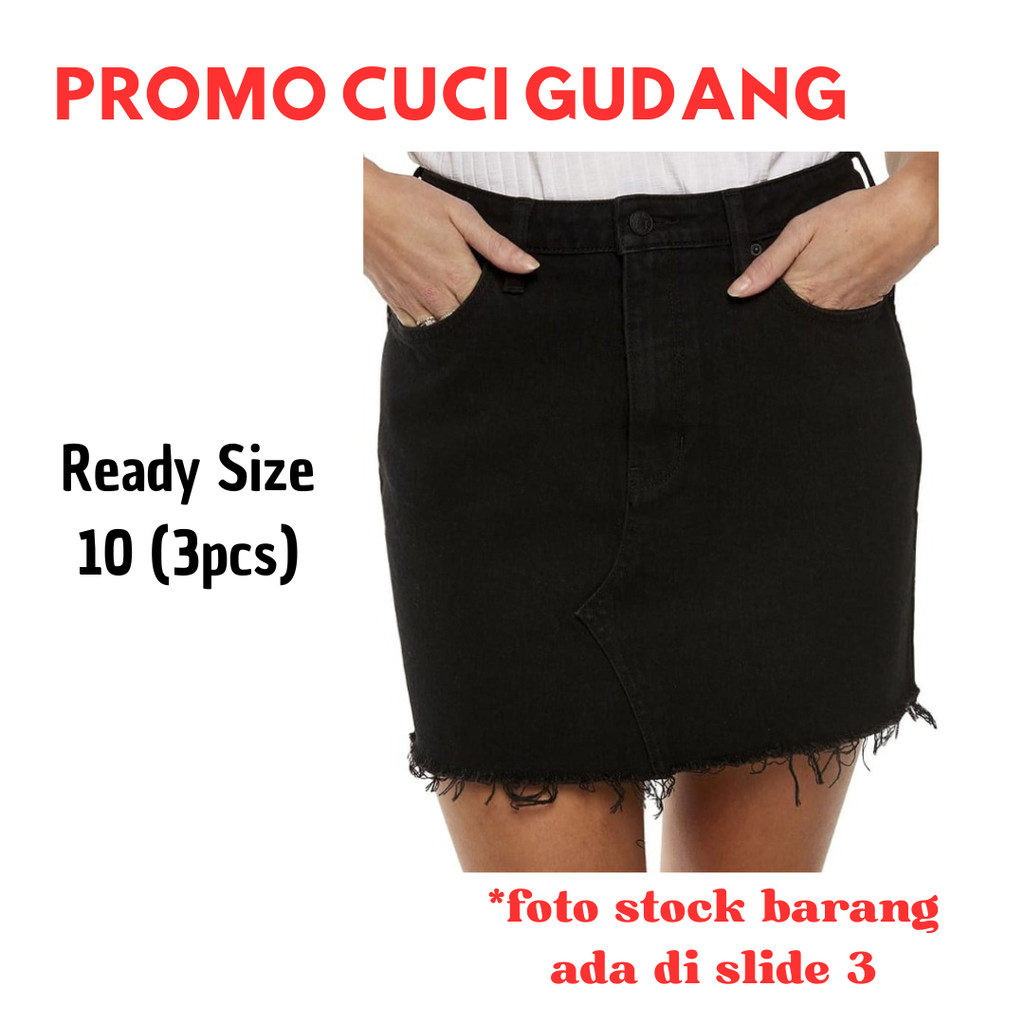 CP001 Ri*ers กระโปรงยีนส์ by L*e Womens Black