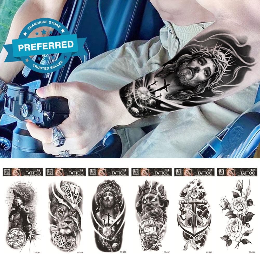 Big Arm Sleeve Tattoo Sticker กันน้ําชั่วคราวสติกเกอร์ Tattoo Body P7c0 Art Creative Z5j4 Y5u9