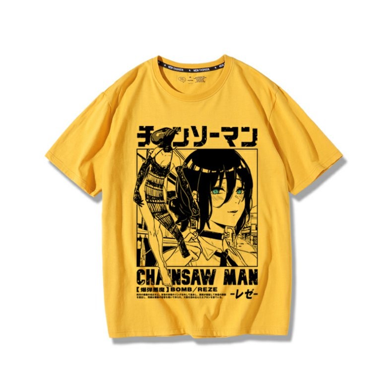 เสื้อยืดอนิเมะ Chainsaw Man ผ้าฝ้ายแท้ สินค้าโปรดของแฟน ๆ アニメ ราคา ถูกที่สุด ดีลบีเคเค แกลเลอรีภาพที่ 7