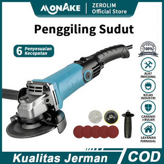 MONAKE JERMAN Mesin Gerinda Tangan kecepatan variabel 4 inch 100mm (COD) Angle Grinder mini Grinda