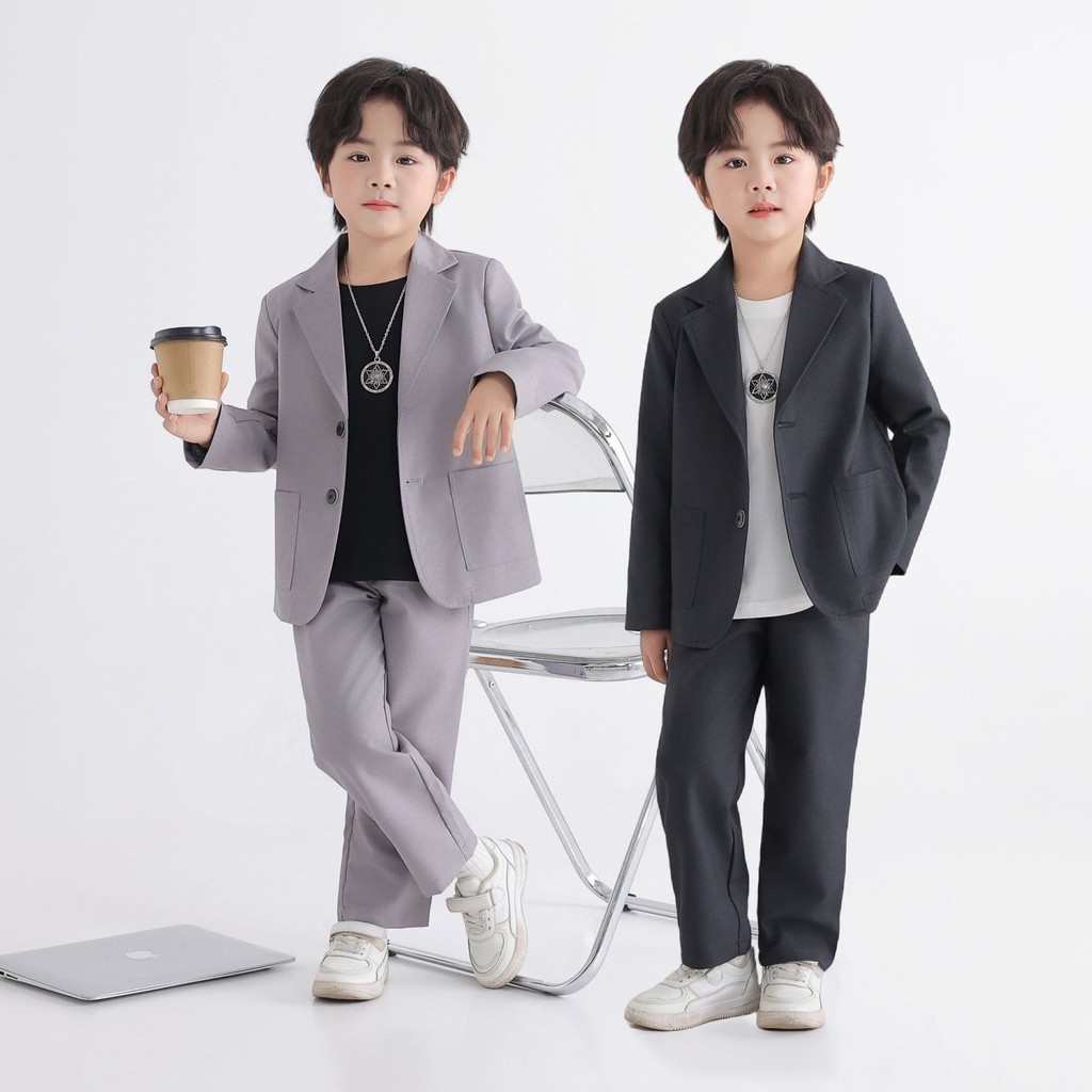 ชุดสูทลำลองสไตล์เกาหลีสำหรับเด็กและเยาวชน เหมาะสมสวมใส่ในฤดูใบไม้ผลิและฤดูใบไม้ร่วง