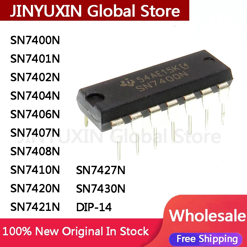 1-5 ชิ้น SN7400N SN7401N SN7402N SN7404N SN7406N SN7407N SN7408N SN7410N SN7420N SN7421N SN7427N SN7
