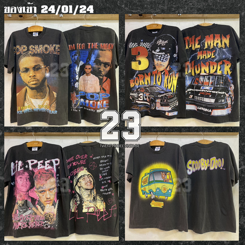 สินค้าใหม่ Bio wash Tour เสื้อยืด Raptor Theme รูปแบบการ์ตูน POP SMOKE/LiL PEEP/NASCAR/SCOOBY-DOO