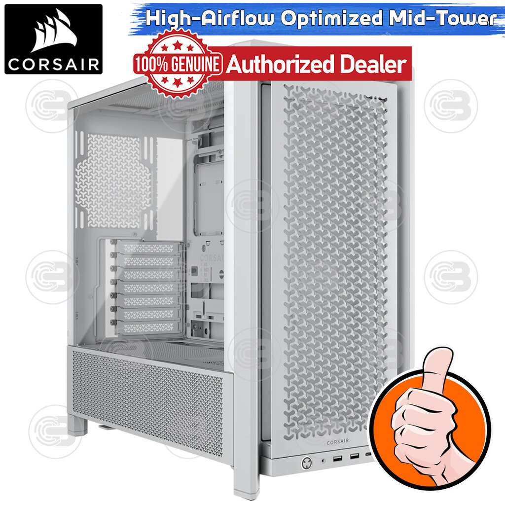 [CoolBlasterThai] CORSAIR FRAME 4000D AIRFLOW Mid-Tower PC Case - White ประกัน 2 ปี (CC-9011291-WW)