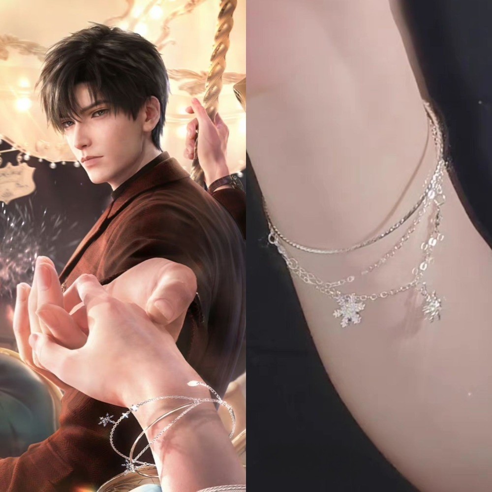 สร้อยข้อมือ anime game Love & Deepspace Zayne Snowflake แบบแฟชั่น HALLOWEEN สำหรับการคอสเพลย์ พร้อมให้เลือกทั้งชายและหญิง เป็นของขวัญได้