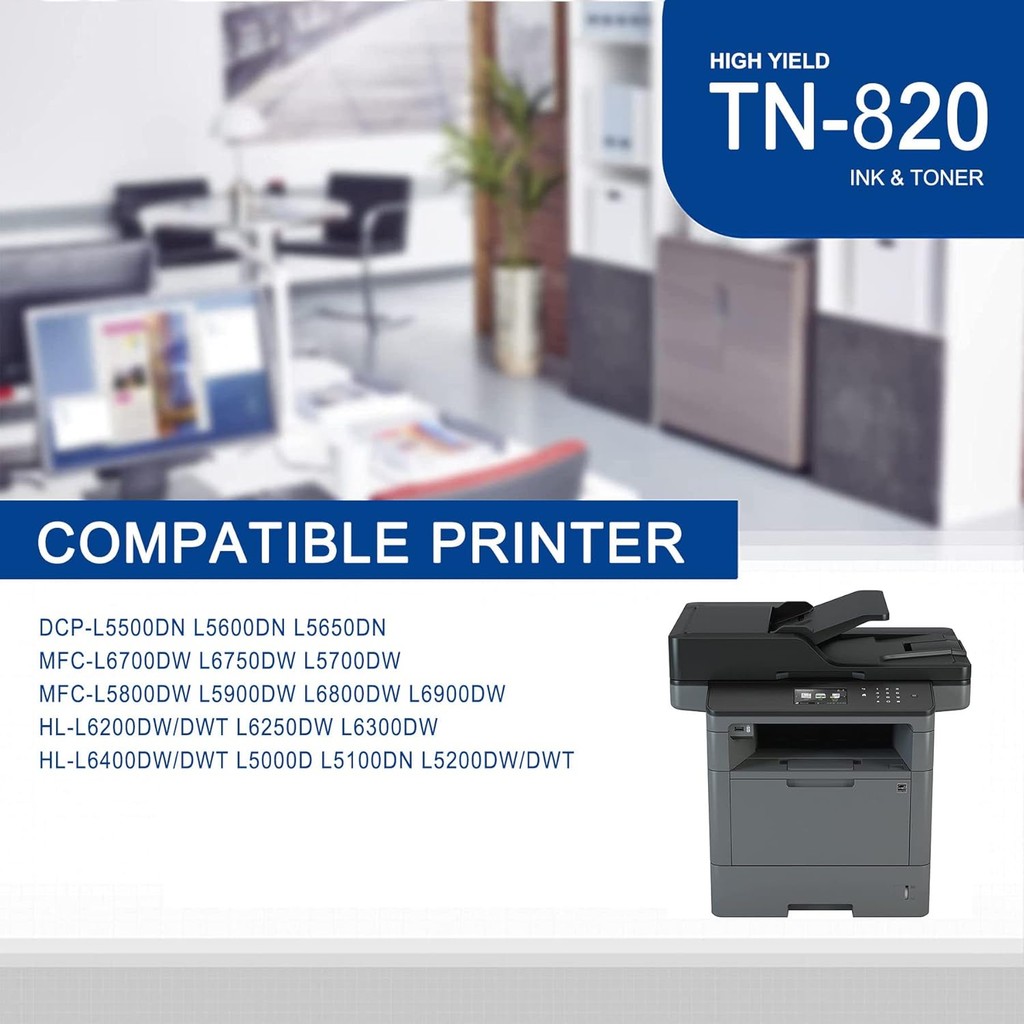 1 แพ็ค TN820 TN-820 ตลับหมึกสีดําเข้ากันได้กับ TN820 สําหรับ Brother DCP-L5500DN L5600DN MFC-L6700DW