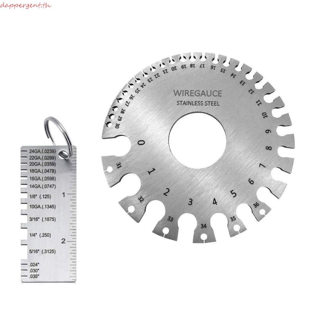 DAPPERGENT Wire Gauge AWG SWG รอบเชื่อมตรวจสอบ Gage ความหนาวัดเส้นผ่านศูนย์กลางเครื่องมือวัดเชื่อม