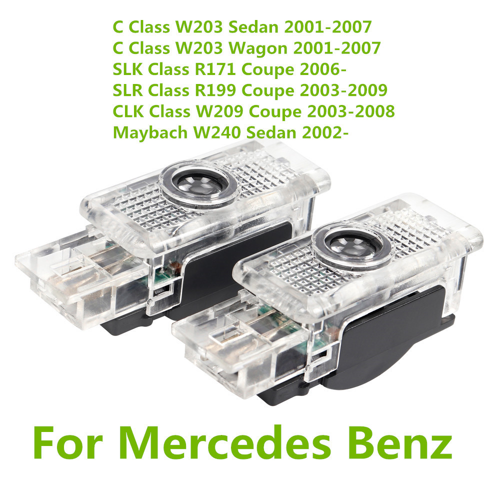 2X สําหรับ Mercedes Benz W203 W240 W209 R199 R171 C SLK CLK SLR Class LED รถตกแต่งโคมไฟประตูภายในหลอ