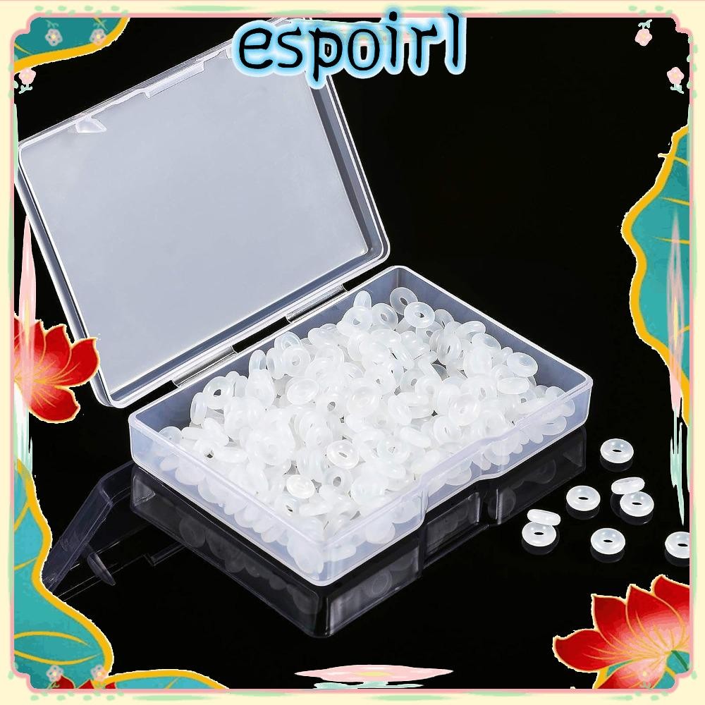 ESPOIR 300 ชิ้นลูกปัด Stopper, O แหวนโปร่งใส O แหวนสําหรับเครื่องประดับ, DIY เครื่องประดับทําอุปกรณ์