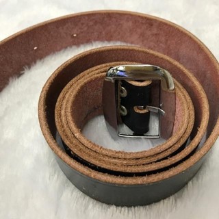 เข็มขัดนักเรียนชาย หัวสีเงิน สายหนังแท้/ฟองน้ำ สีดำ ยาว 30-6…