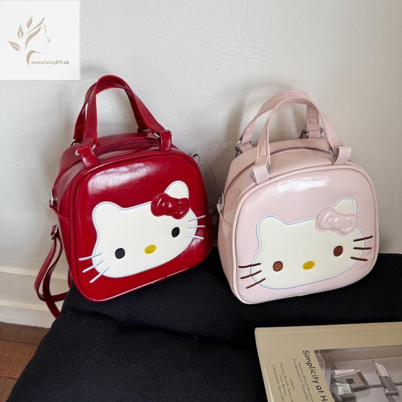 ONEHOME น่ารัก Hello Kitty PU กระเป๋าเป้สะพายหลังอเนกประสงค์ กันน้ำ ความจุสูง สำหรับนักเรียน