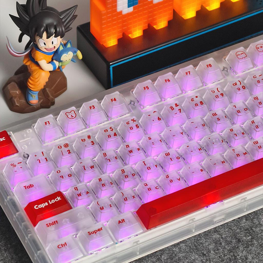 LIght โปร่งแสงไทย Keycaps 130 คีย์โปรไฟล์เชอร์รี่ PC กระบวนการ UV ระบบส่งแสง Matte Feeling Wooting A