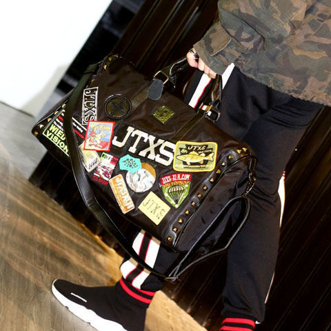 JTXS Zimbu กระเป๋าเดินทางระยะสั้นกันน้ํากระเป๋ายิมไหล่เดียวแบบพกพากระเป๋าเดินทางธุรกิจขนาดใหญ่-ความจ