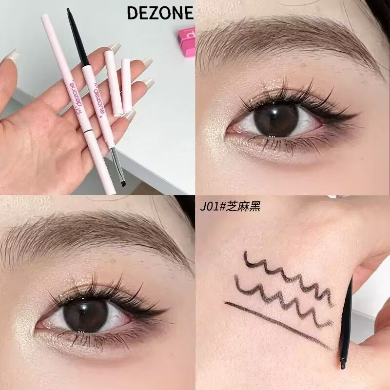 DEZON Eyeliner Gel Pencil Smooth Waterproof มาพร้อมแปรงใบมีดในตัวติดทนนานและไม่เป็นคราบ