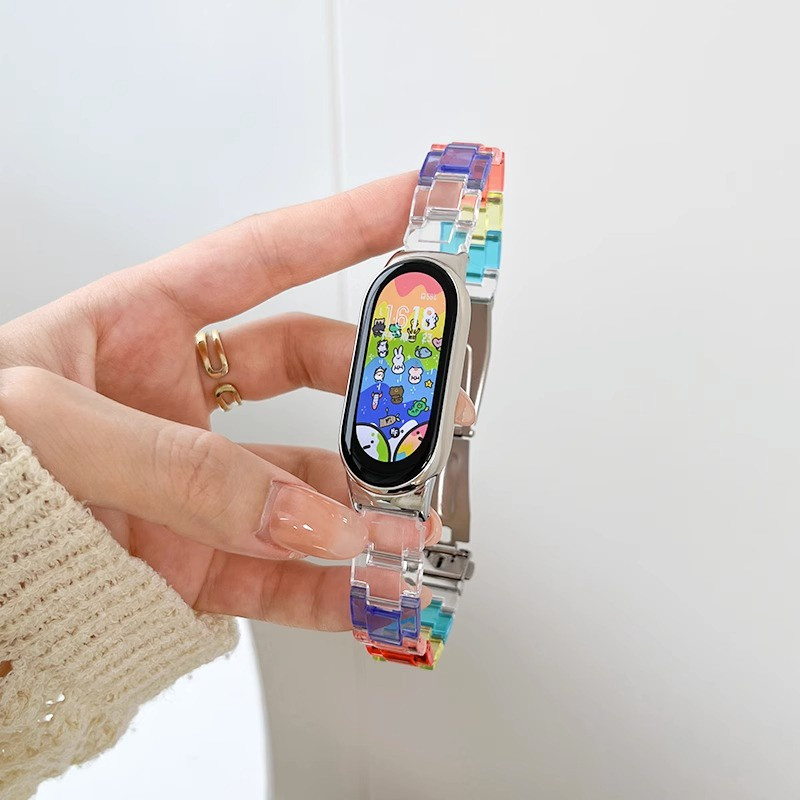 เรซิ่นสายใสสําหรับ Xiaomi Mi Band 10 / Xiaomi Mi Band 9 / Xiaomi Mi Band 8 สําหรับ Xiaomi Smart Band