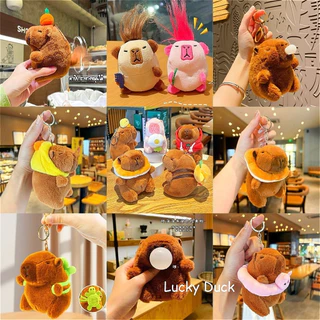 🔥พร้อมส่ง🔥พวงกุญแจ Capybara พวงกุญแจตุ๊กตาคาปิบารา ตุ๊กตาผ้ากํามะหยี่ขนนิ่ม ให้เป็นของขวัญ