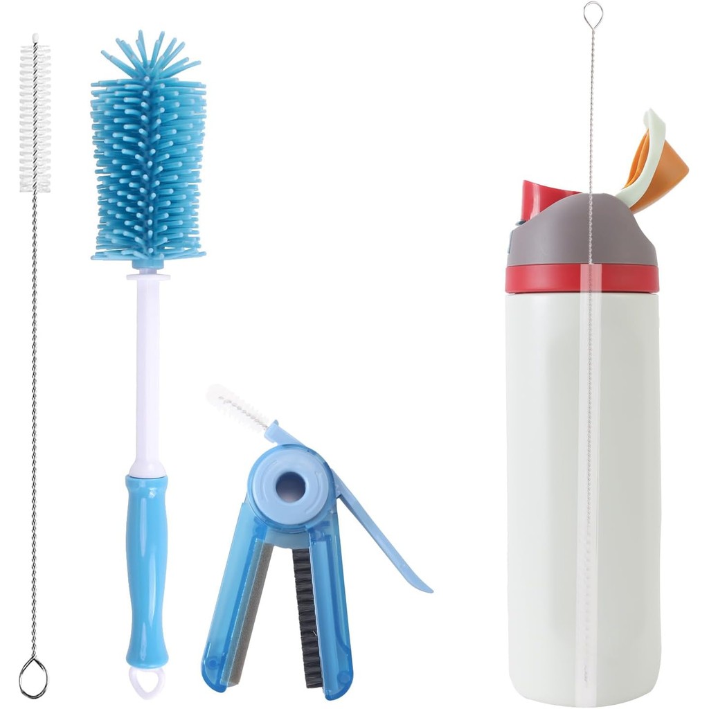 3 แพ็คชุดทําความสะอาดขวดน้ําสําหรับ owala 24oz/32oz/40oz, แปรงowala และน้ํายาทําความสะอาดฟาง, น้ํายา
