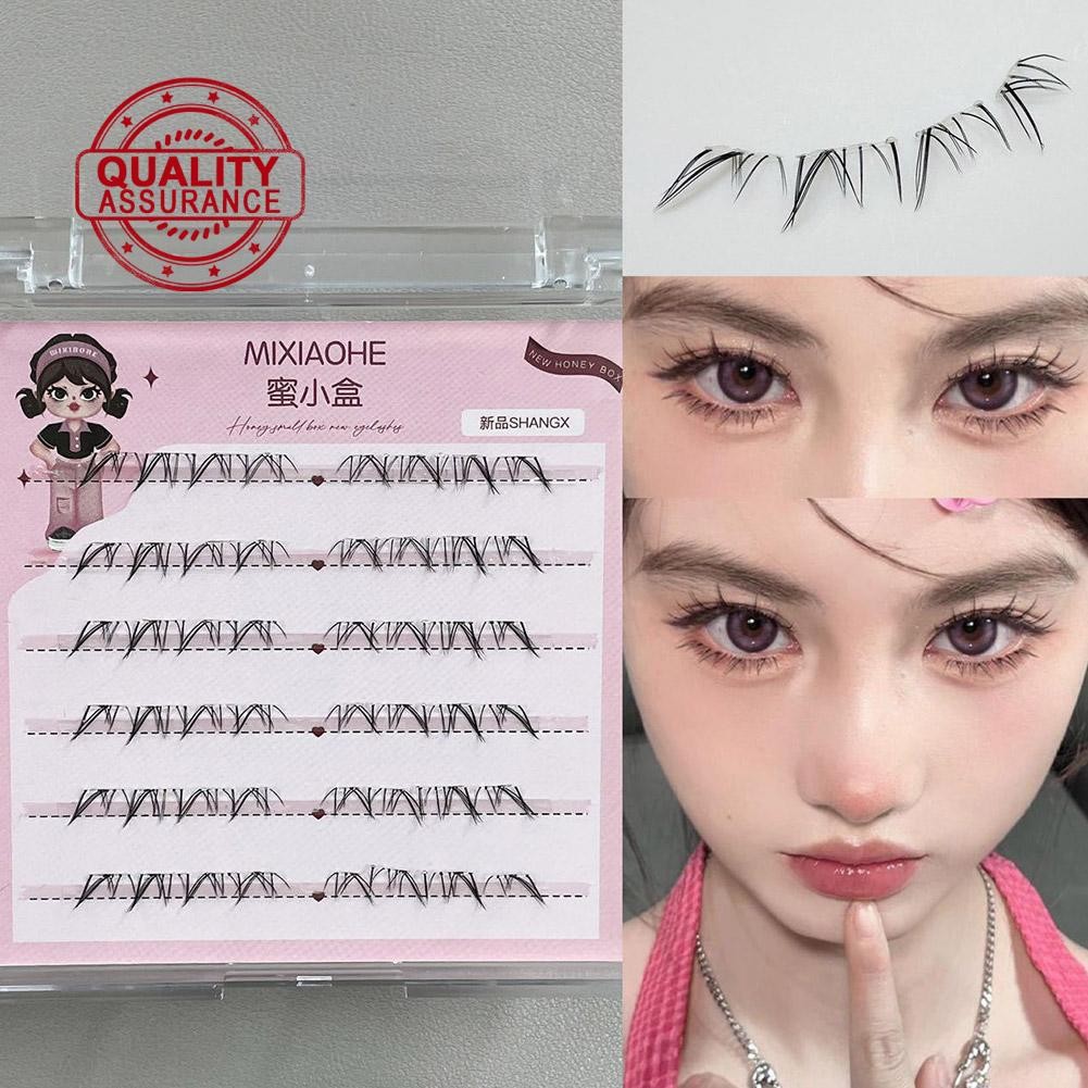กาวฟรี Self กาว Lash Clusters Eyelashes กด Lashes แต่ละขนตาบน B3j5