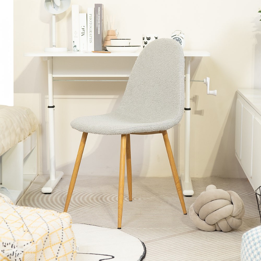 Koncept Furniture เก้าอี้ KC-PLAY รุ่น JERIC ขาเหล็กสีไม้ธรรมชาติ ผ้าเทา (45x52x88 ซม.)  แบรนด์ KONCEPT FURNITURE