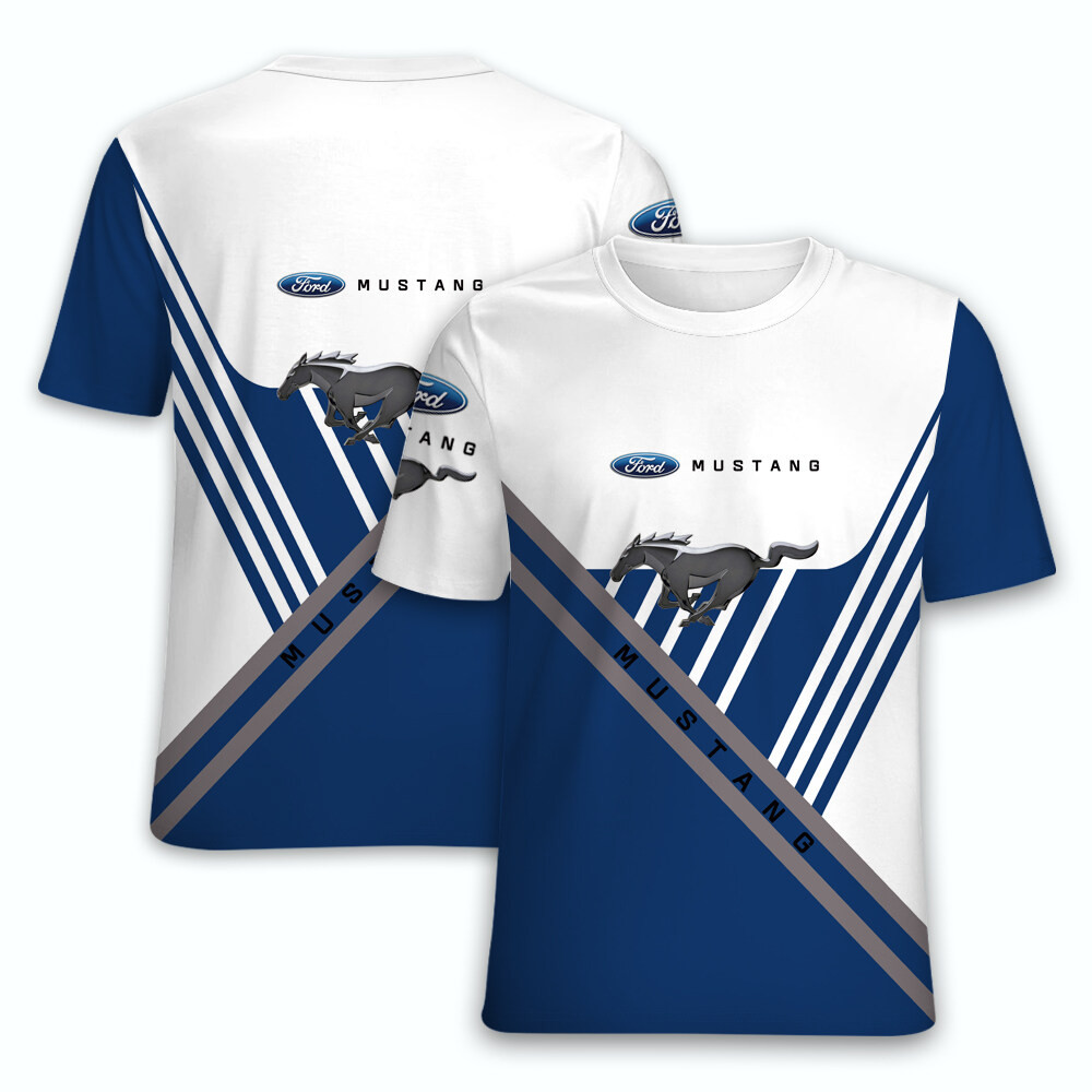 เสื้อยืดผู้ใหญ่ Mustang พรินต์ 3D ลายFord Mustang และเสื้อยืดแฟชันเด็ก