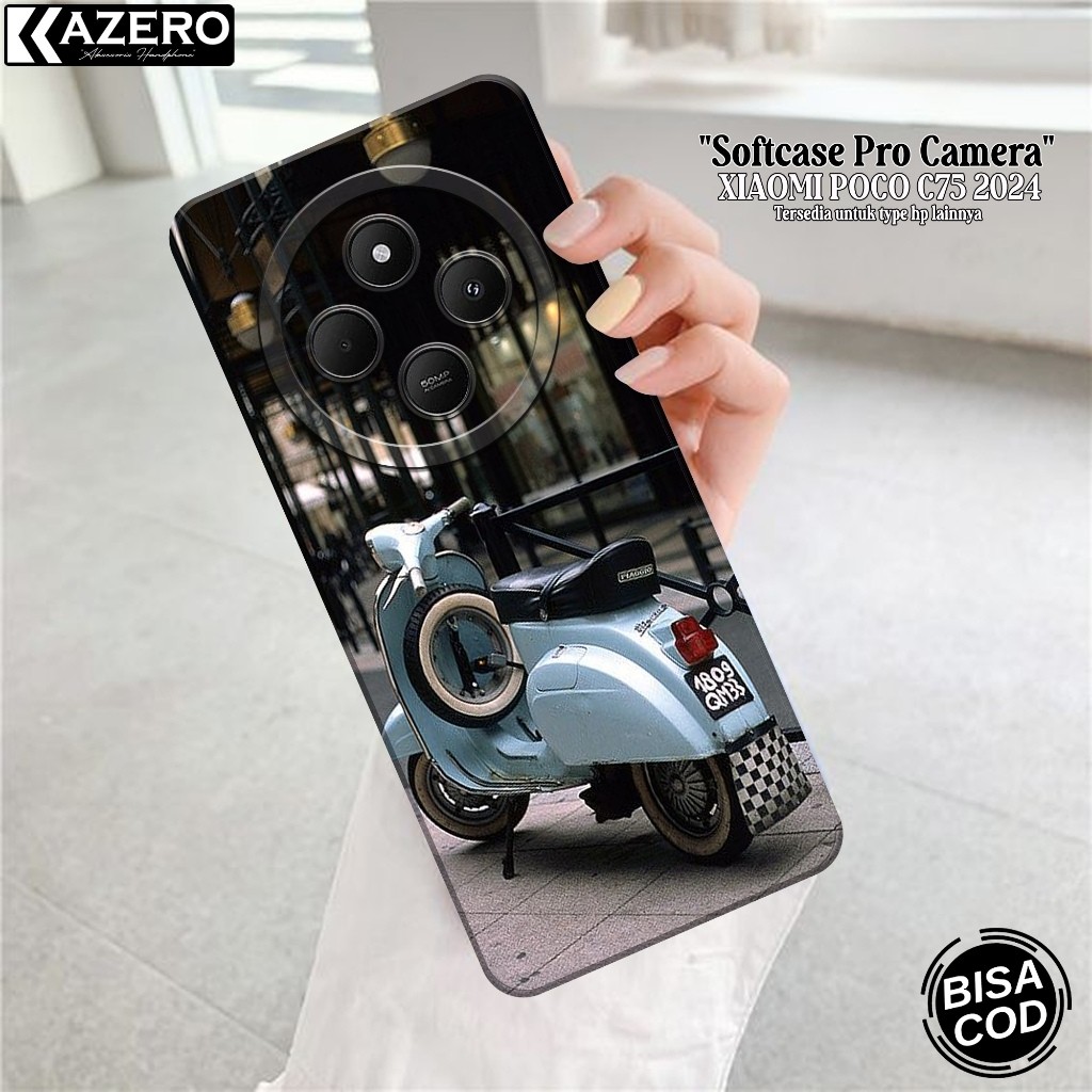 Softcase Hp Xiaomi Poco C75 2024 แฟชั่นล่าสุดกรณี Vespa กรณี Xiaomi Poco C75 ซิลิโคน Pro ปลอกกล้อง X