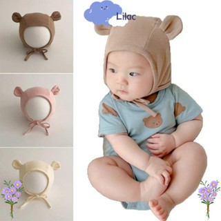 หมวกสำหรับทารกแรกเกิด ทำจากผ้าฝ้าย ออกแบบเป็นหมวกหูฟัง ดีไซน…