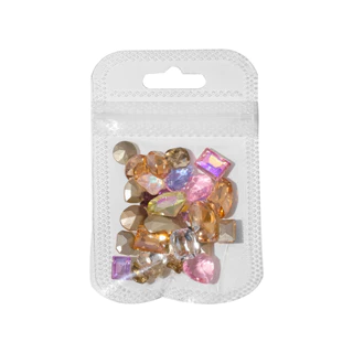 30 ชิ้นสี Candy โซดาแต่งเล็บเพชรสามมิติผสมสีโปร่งใสด้านล่างชี้ Love Heart Rock Candy เล็บรูปทรงพิเศษ