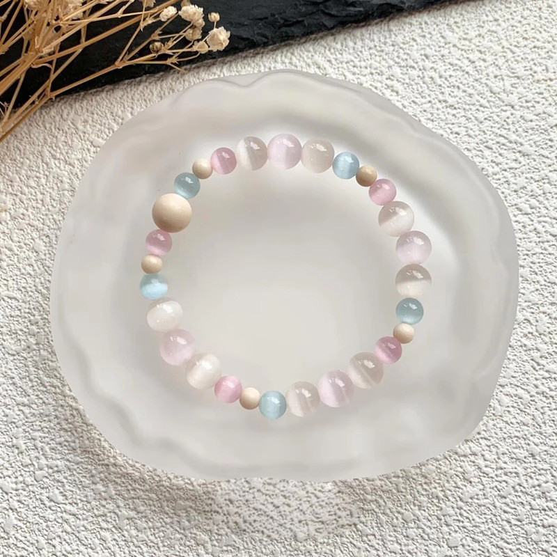 New Aesthetic Lychee Jelly Opal Bead Bracelet Vintage Gentle Look
