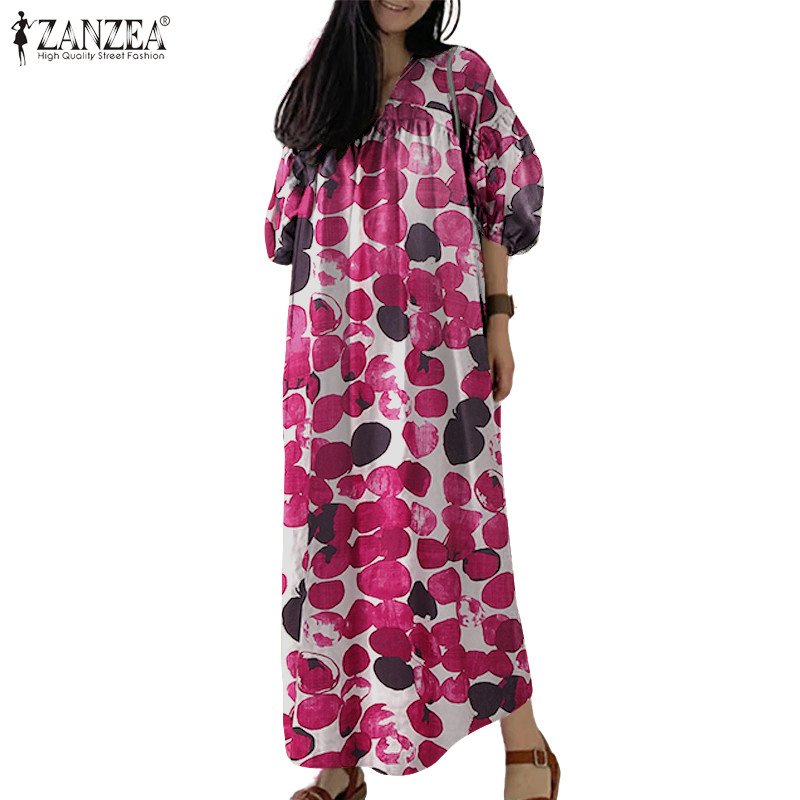 ZANZEA ชุดผ้าคลุม casual สำหรับผู้หญิง สไตล์เกาหลี แขนยาว 3/4 พร้อมลายน่ารัก polka dot