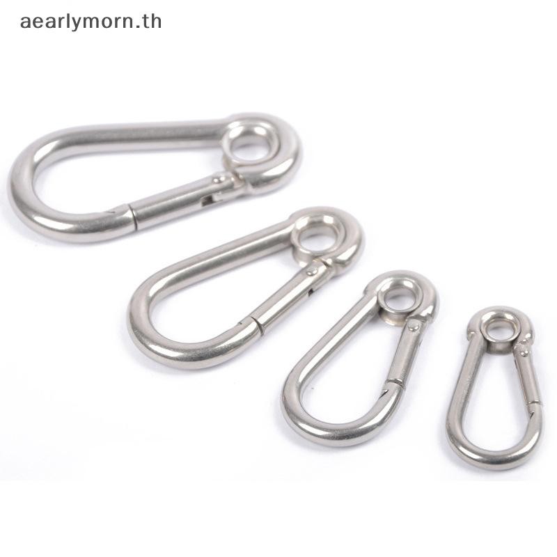 AA M4 M5 M6 M7 M8 สแตนเลส Carabiner Carbine Snap Hook พร้อมตาไก่สปริงหัวเข็มขัดพวงกุญแจ TH