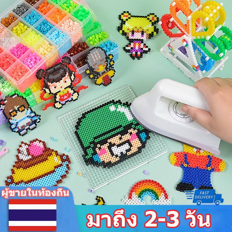 Perler ชุดของเล่นลูกปัด 5 มม. 2.6 มม.1800 7000 ชิ้น 3D หัตถกรรมอุปกรณ์เสริมสําหรับเด็กและผู้ใหญ่ Diy ของเล่น