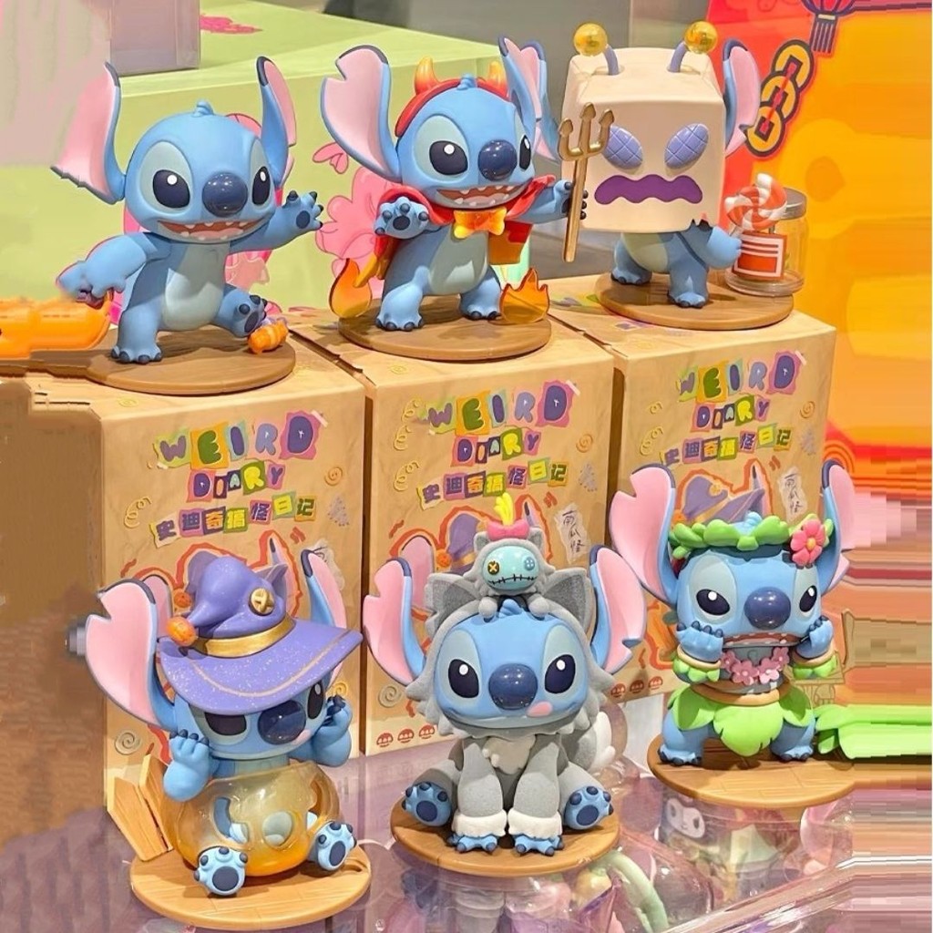 2025 ใหม่ Stitch กล่องตาบอด Disney Stiezy ตลกไดอารี่ Series Mysteries Guss กระเป๋าอะนิเมะรูปตกแต่งคอ