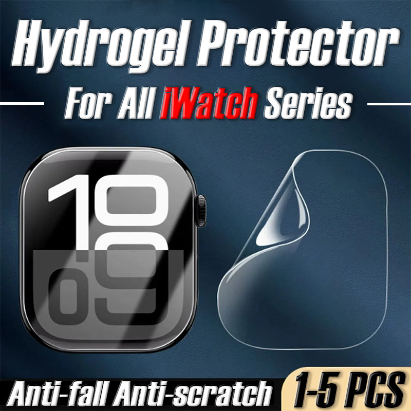 5 ชิ้น Soft Hydrogel ฟิล์มกันรอยหน้าจอสําหรับ iWatch Series 10 4 5 6 7 8 9 Ultra 2 SE Apple Watch ป้องกันหน้าจอ 42 มม.Apple Watch 44 มม.กรณี