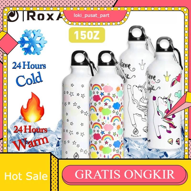 RoxArt Thermos ขวดน้ํากีฬาความจุขนาดใหญ่สแตนเลสฟิตเนสขวดเปลี่ยนสี 500ML