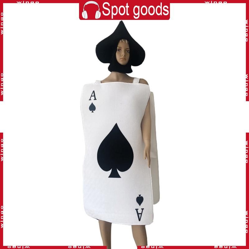 WIN of Spades Costume Set with Spades Hat Dress Halloween Fancy-Dress