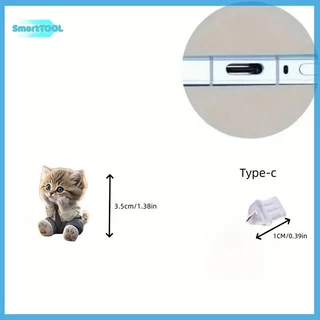 UTZN> น่ารัก 2D โทรศัพท์ Anti Dust Charge Port Plug สําหรับ Type C Dust Protection Stopper Accessorie ใหม่