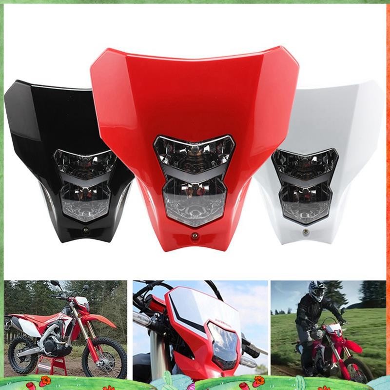 Off-Road Ghost Face Mask ฝาครอบไฟหน้ารถจักรยานยนต์ฮาโลเจนสําหรับ CRF450L CRF450XR CRF 450L 450XR 450