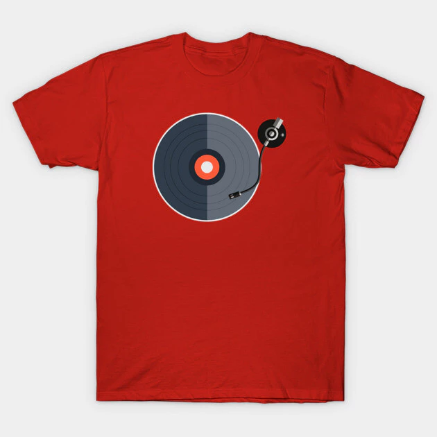 เสื้อยืด Vintage vinyl T-Shirt Cotton 100% คอกลม Oversize