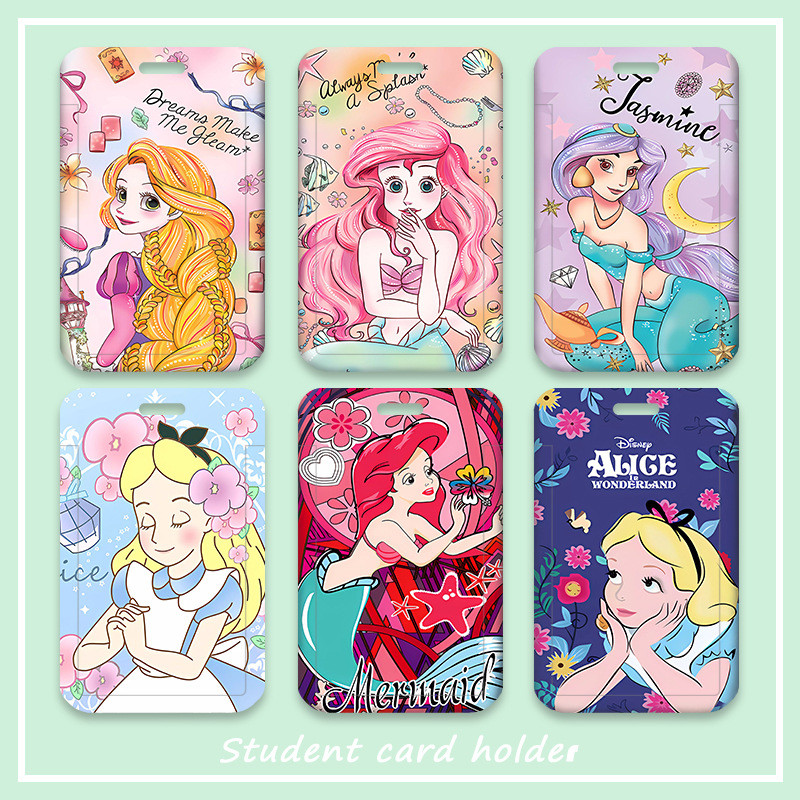 👸ซีรีส์เจ้าหญิง👧Card Holder ป้ายห้อยบัตรและสายคล้องคอ กรอบบัตร ซองใส่การ์ดลายการ์ตูนน่ารักๆ