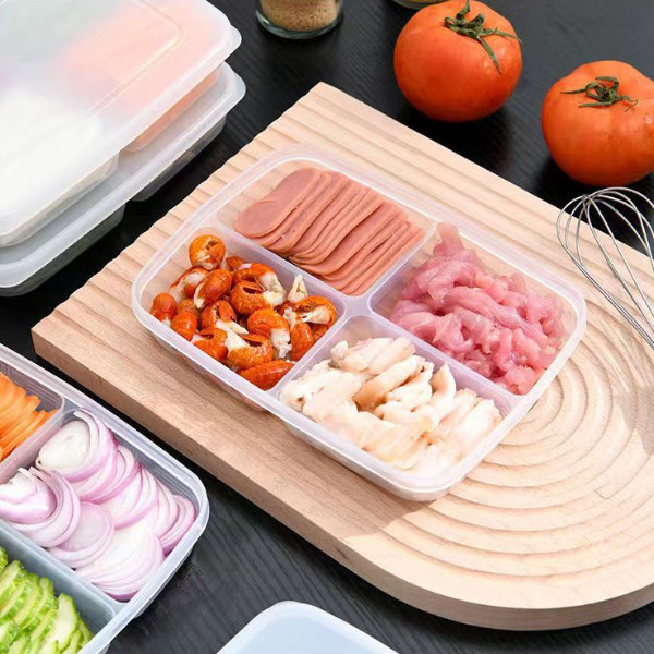 Sunflower66 กล่องเก็บอาหาร พลาสติก กล่องถนอมอาหาร 4/6 ช่อง พร้อมฝาปิด เก็บอาหารอเนกประสงค์ - รูปที่ 3