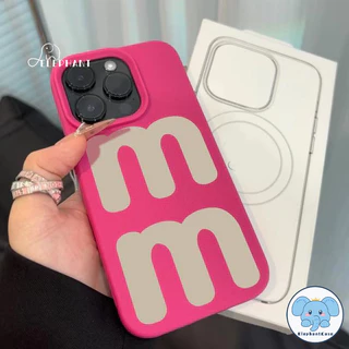 เคสไอโฟน XR สำหรับ IPhone 17 air 13 11 16 15 12 14 Pro Max XR X XS Max 16 7 8 Plus เคสตัวอักษร M การ์ตูนแฟชั่นเรียบง่าย