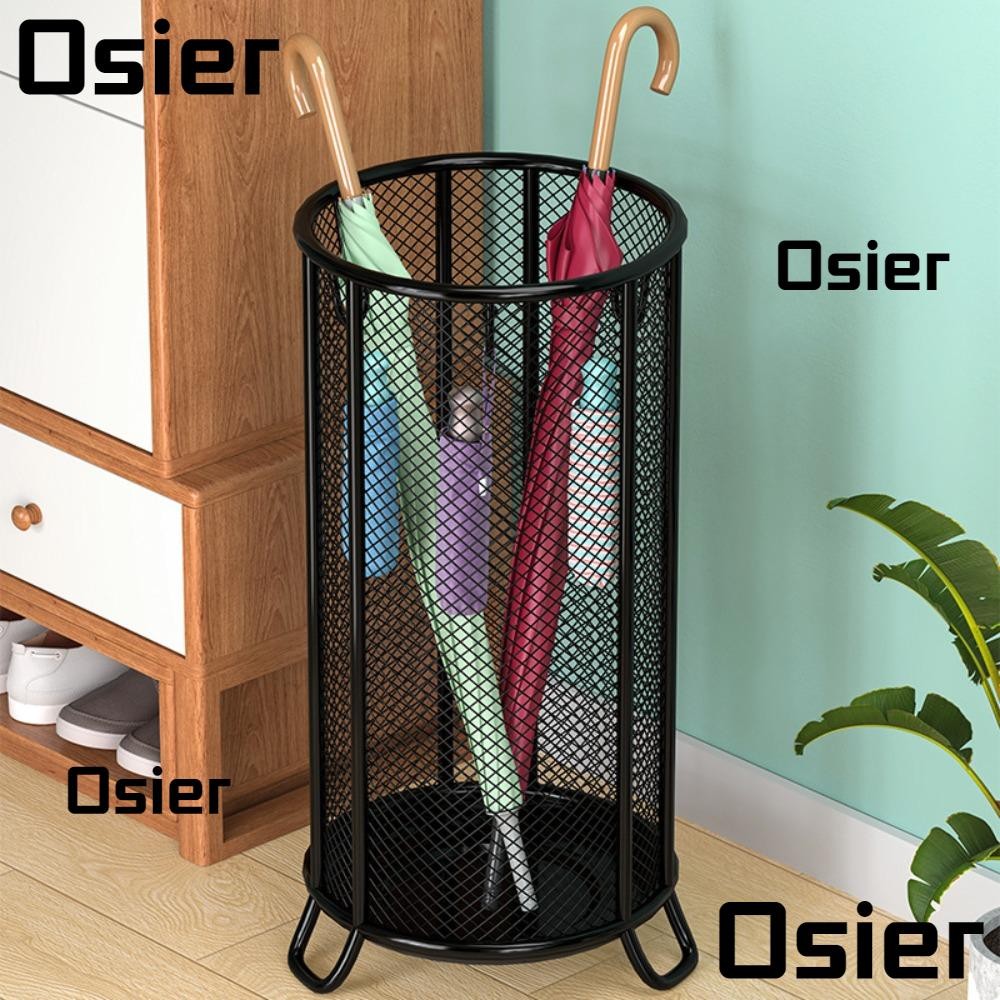 ที่ใส่ร่ม โอเซียร์, กระบอกร่มแบบขาตั้งโลหะ, ชั้นเก็บของสีดําทรงกระบอกประหยัดพื้นที่ทางเข้าบ้าน