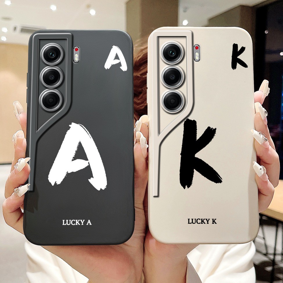 Tecno Camon 40 CM5 ฝาครอบ Techno Camon 40 กรณีแฟชั่นตัวอักษร AZ รูปแบบการออกแบบซิลิโคนกันกระแทกกันชน