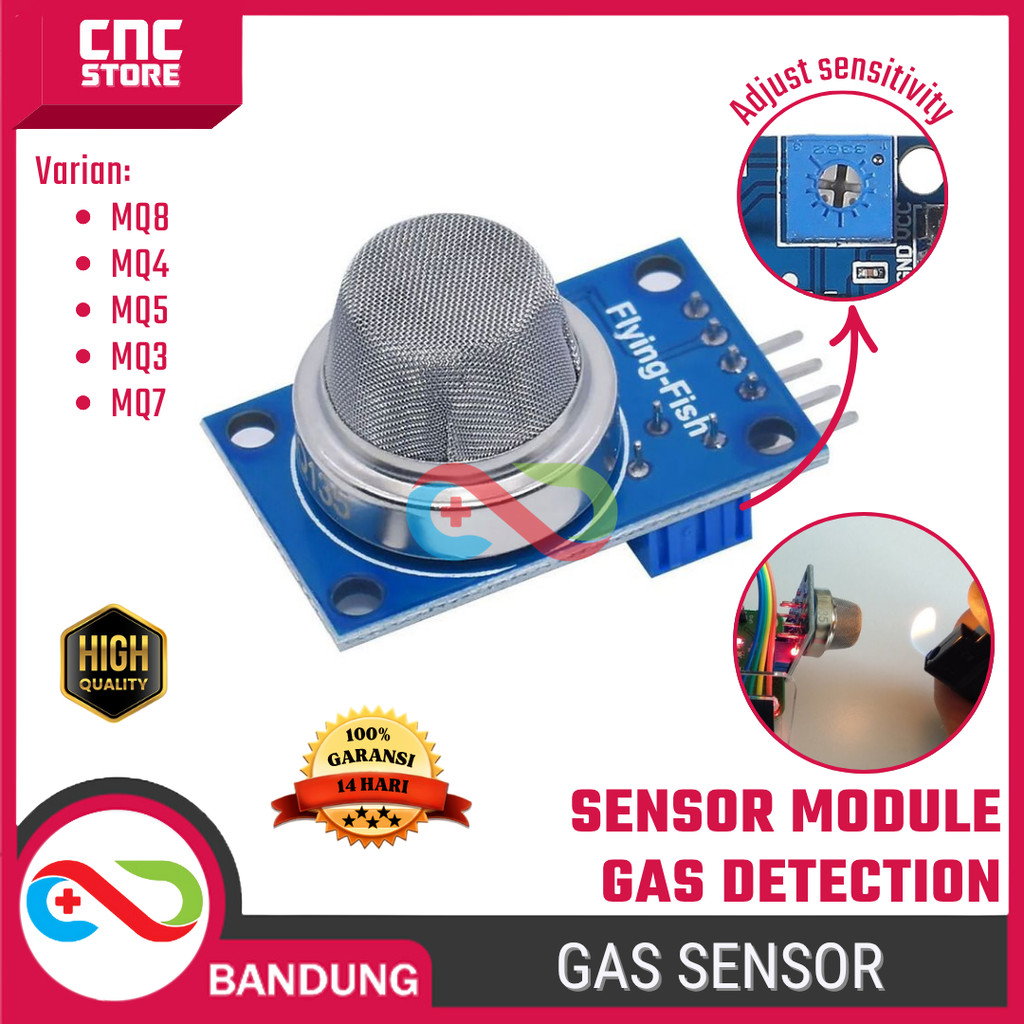 โมดูลเซ็นเซอร์แก๊ส MQ Series – MQ-3 MQ-4 MQ-5 MQ-7 MQ-8 สําหรับ Arduino & Project IoT