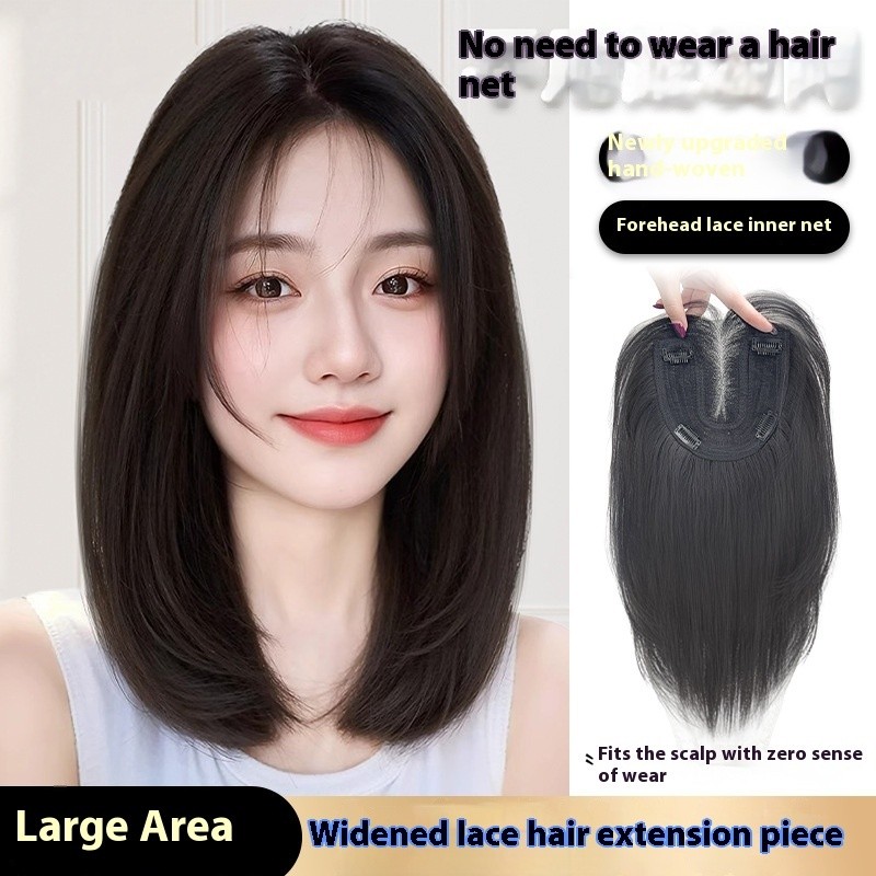 วิกผมสังเคราะห์ 40cm สีดำ สีน้ำตาล และสีน้ำตาลอ่อน เพิ่มปริมาณผม น้ำหนักเบา ทนแรงลม สำหรับสวมใส่