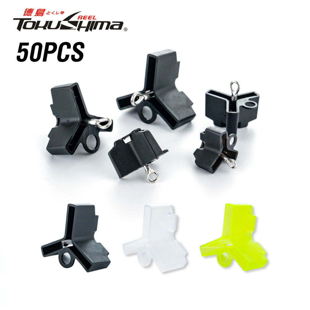 ตะขอปกป้องแขน 3 สี พร้อมคัฟส์ 50 ชิ้น สำหรับป้องกันรอยขีดข่วนขณะตกปลาระหว่างใช้งาน